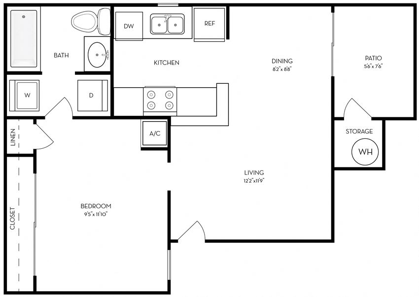 Retreat at Barton Creek Apartments Studio Floor Plan